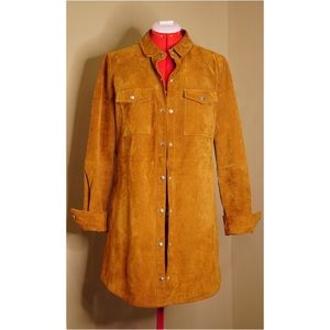 Long-Sleeve Suede Jacket